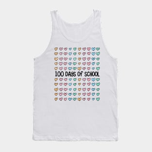 100 Days Of School Glitter Hearts Tank Top